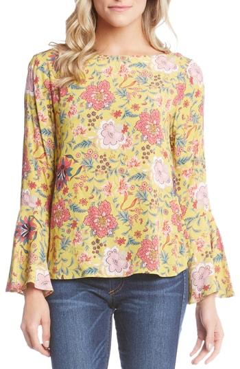 Women's Karen Kane Bell Sleeve Blouse - Yellow