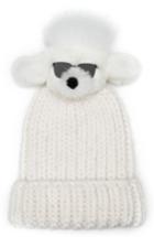 Women's Eugenia Kim Rain Wool Stocking Cap With Genuine Fox Fur Pom - White