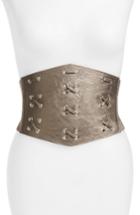 Women's Amici Accessories Laced Corset Belt, Size - Pewter