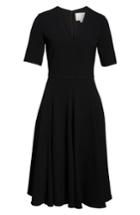 Women's Gal Meets Glam Collection Edith City Crepe Fit & Flare Dress - Black