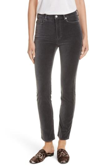 Women's Rebecca Taylor Velvet Clemence Skinny Pants - Grey