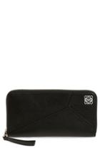 Women's Loewe 'puzzle' Leather Zip Around Wallet - Black