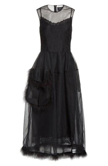 Women's Simone Rocha Teddy Feather Trim Tulle Dress
