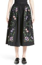Women's Tricot Comme Des Garcons Embroidered Wide Leg Pants - Black