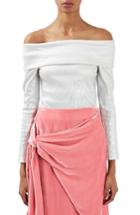 Women's Topshop Boutique Metallic Off The Shoulder Top