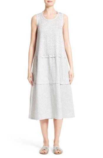 Women's Lafayette 148 New York Leola Linen Shift Dress - Grey