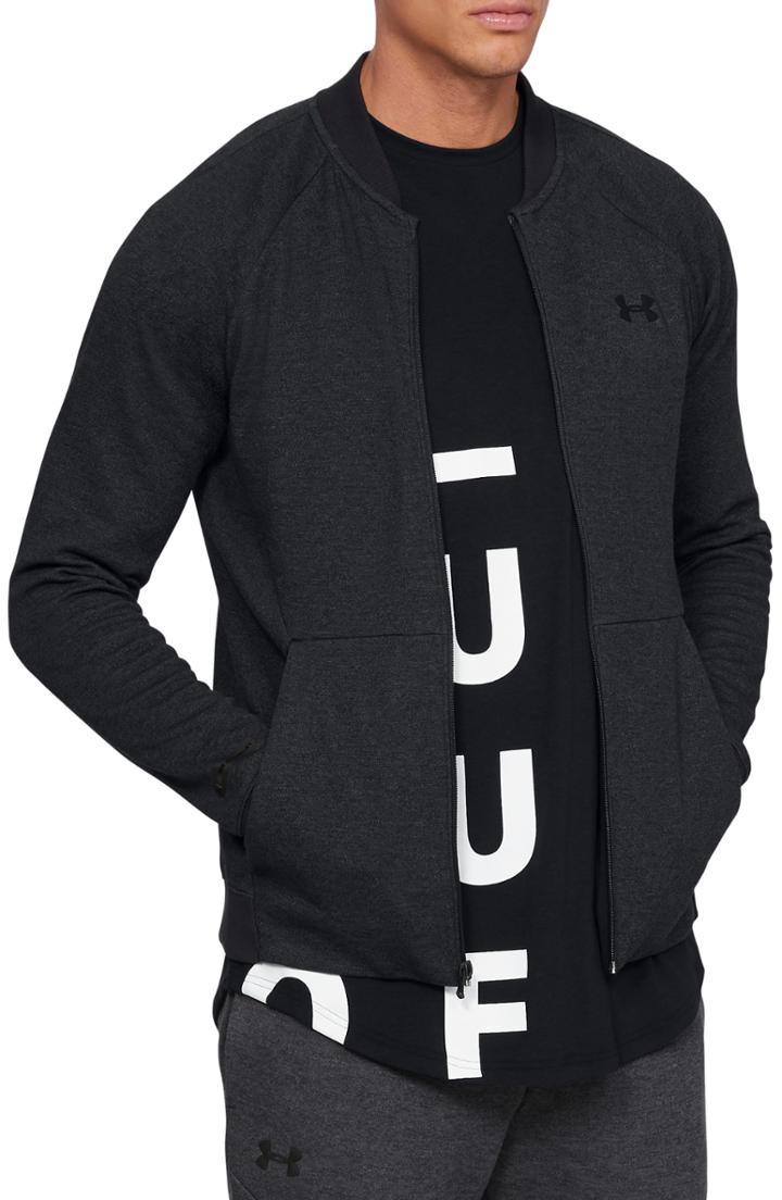 Men's Under Armour Unstoppable Double Knit Bomber Jacket - Black