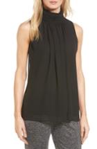 Women's Vince Camuto Ruffle Neck Blouse - Black