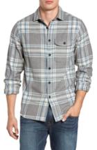 Men's Jeremiah Marin Herringbone Plaid Flannel Shirt - Grey