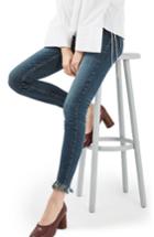 Women's Topshop Jamie Frayed Hem Skinny Jeans X 30 - Blue
