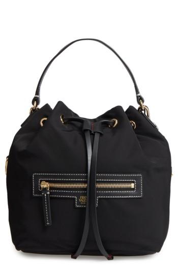 Frances Valentine Medium Ann Nylon Bucket Bag - Black