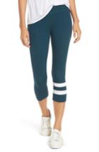 Women's Sundry Stripe Capri Leggings - Blue/green