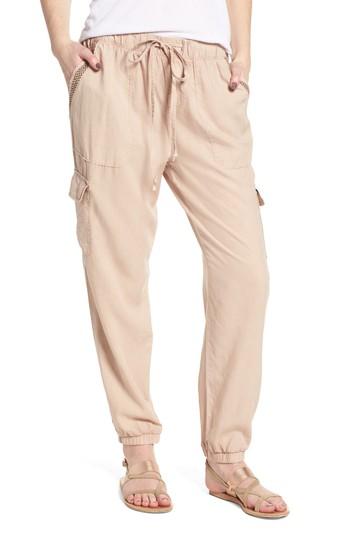 Women's Love, Fire Cargo Jogger Pants - Beige