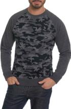 Men's Robert Graham Mooers Camo Raglan Sleeve Shirt, Size - Black