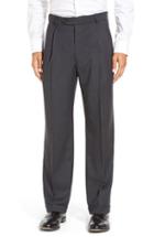 Men's Ballin Pleated Solid Wool Trousers - Grey