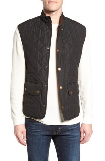 Men's Barbour 'lowerdale' Trim Fit Quilted Vest - Black