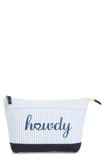 Draper James Howdy Canvas Clutch - Blue