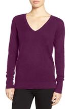 Women's Halogen V-neck Cashmere Sweater - Purple