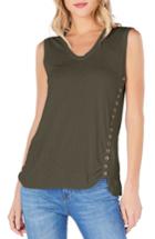 Women's Michael Stars V-neck Tank, Size - Green