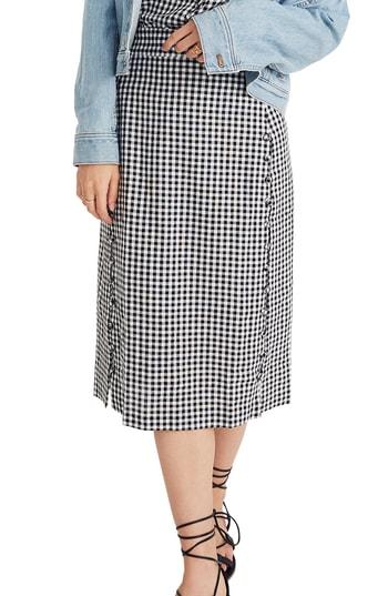 Women's Madewell Gingham Pencil Skirt - Black