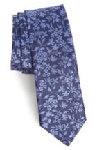 Men's Ted Baker London Elegant Botanical Silk Tie, Size - Blue