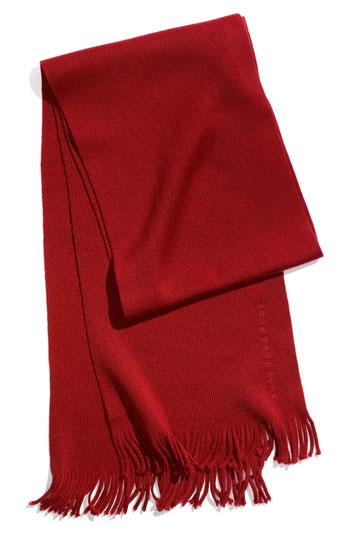 BOSS Black 'Albas' Wool Scarf Medium Red One Size