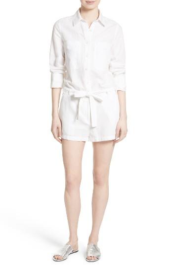Women's Robert Rodriguez Cotton & Linen Romper - White