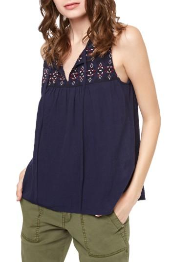 Women's Sanctuary Abel Embroidered Shell - Blue