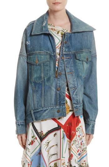 Women's Monse Cocoon Denim Jacket - Blue
