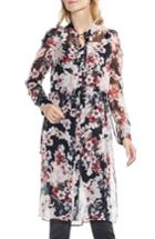 Women's Vince Camuto Timeless Bloom Sheer Chiffon Shirt Tunic, Size - Black