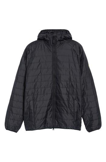 Men's Barbour International Level Slim Fit Quilted Hooded Jacket - Black