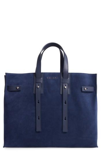 Orciani Petra Suede & Leather Tote - Blue