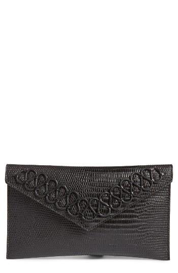 Danielle Nicole Hutton Embossed Faux Leather Clutch - Black