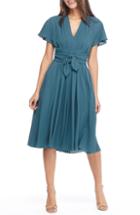 Women's Gal Meets Glam Collection Jane Tie Waist Midi Dress (similar To 16w-18w) - Blue