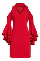 Women's Vince Camuto Cold Shoulder Bell Sleeve Dress