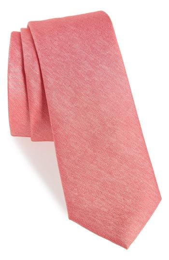 Men's 1901 Andrews Solid Skinny Silk Tie, Size - Red