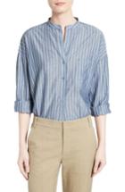 Women's Vince Stripe Popover Shirt - Blue