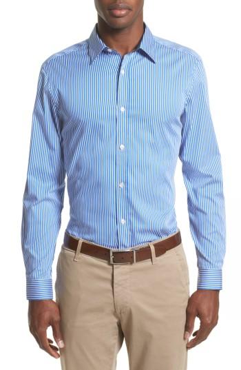 Men's Burberry Nordwick Stripe Sport Shirt - Blue