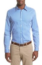 Men's Burberry Nordwick Stripe Sport Shirt - Blue