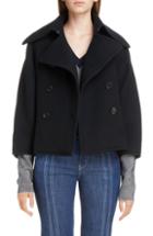 Women's Chloe Crop Wool Blend Peacoat Us / 38 Fr - Blue