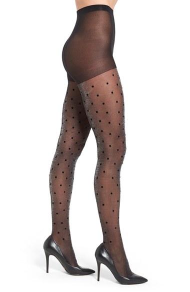 Women's Chelsea28 Polka Dot Tights - Black