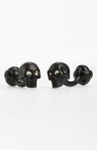 Men's Alexander Mcqueen 3d Skull Matte Brass Cuff Links