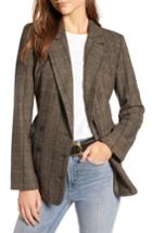 Women's Treasure & Bond Plaid Double Breasted Blazer, Size - Brown