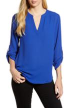 Women's Everleigh Roll-tab Sleeve Tunic, Size - Blue
