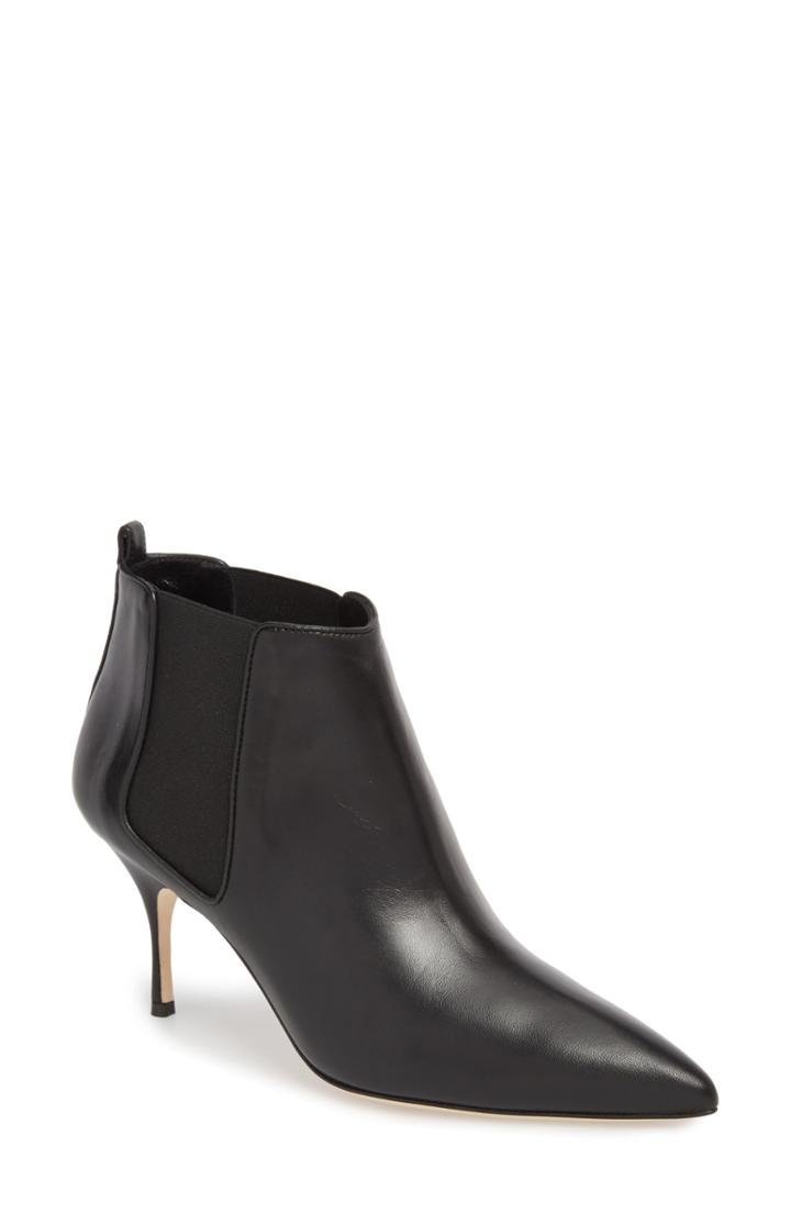 Women's Manolo Blahnik Dildi Pointy Toe Bootie Us / 36eu - Black