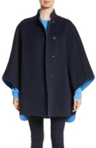 Women's St. John Collection Double Face Reversible Coat, Size - Blue