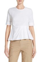 Women's Veronica Beard Cotton Peplum Top - White