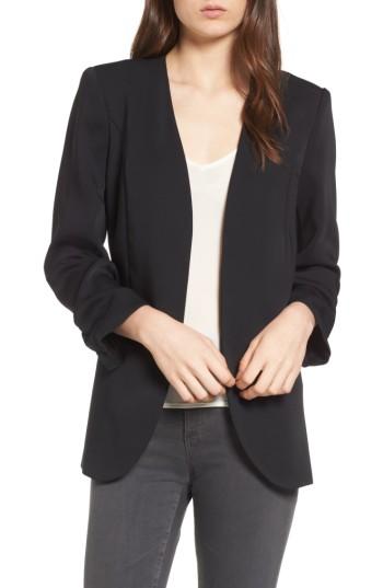 Women's Chelsea28 Ruched Sleeve Blazer, Size - Black