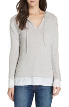 Women's Brochu Walker Contrast Detail Cotton & Cashmere Hoodie - Grey