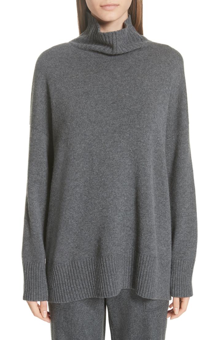 Women's Lafayette 148 New York Relaxed Cashmere Turtleneck Sweater
